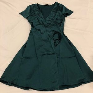 forest green wrap dress